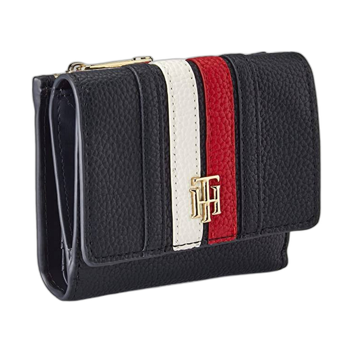 Tommy Hilfiger Striped Snap Wallet - Tommy Hilfiger Black wallet