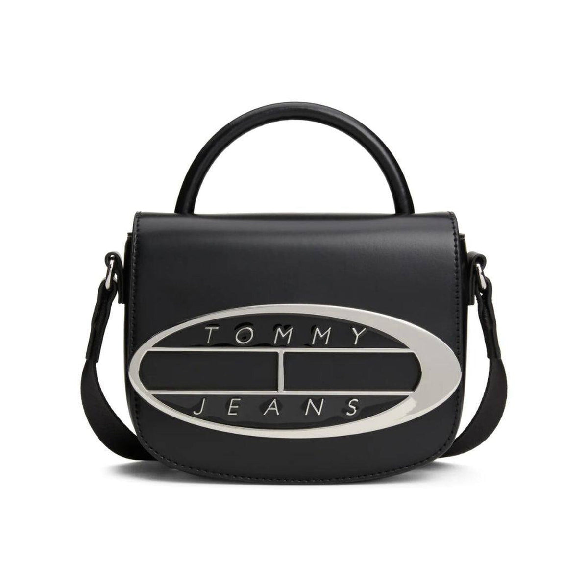 Tommy Jeans Logo Flap Crossbody Bag - Black - product photo